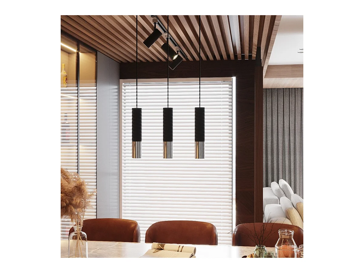 Plafonnier Luminous noir-chrome