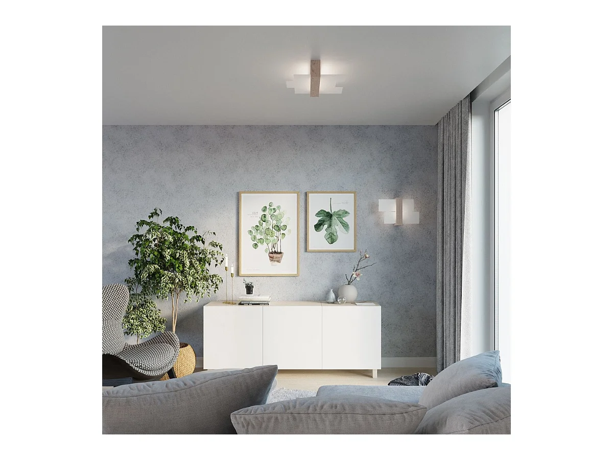 Plafonnier Phoenix 2 en bois naturel