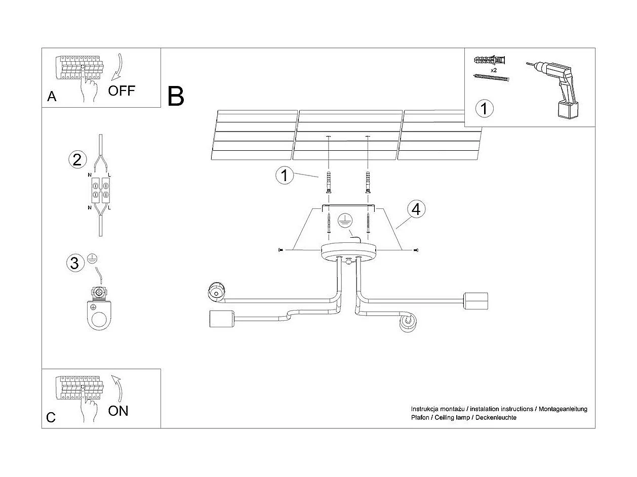 Lustre Orpheus 4 noir