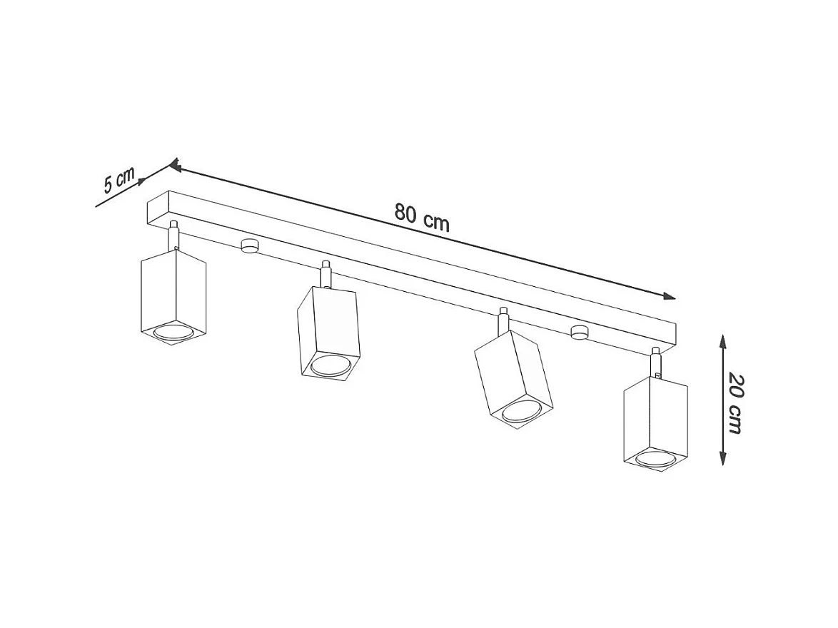 Plafonnier Kepler 4 chêne