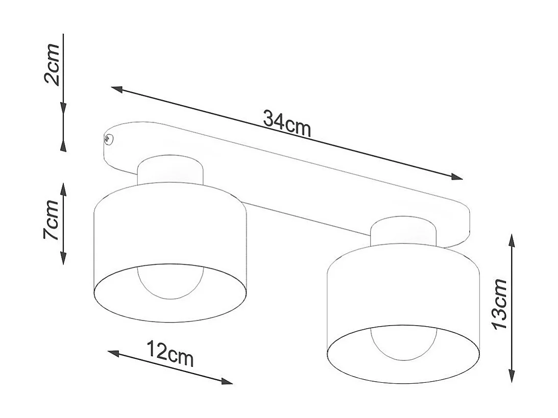 Plafonnier Savitar 2 noir