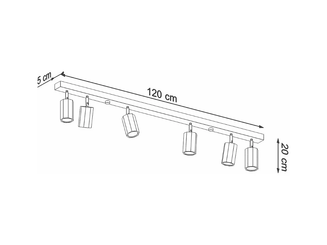 Plafonnier Tyrian 6 chêne