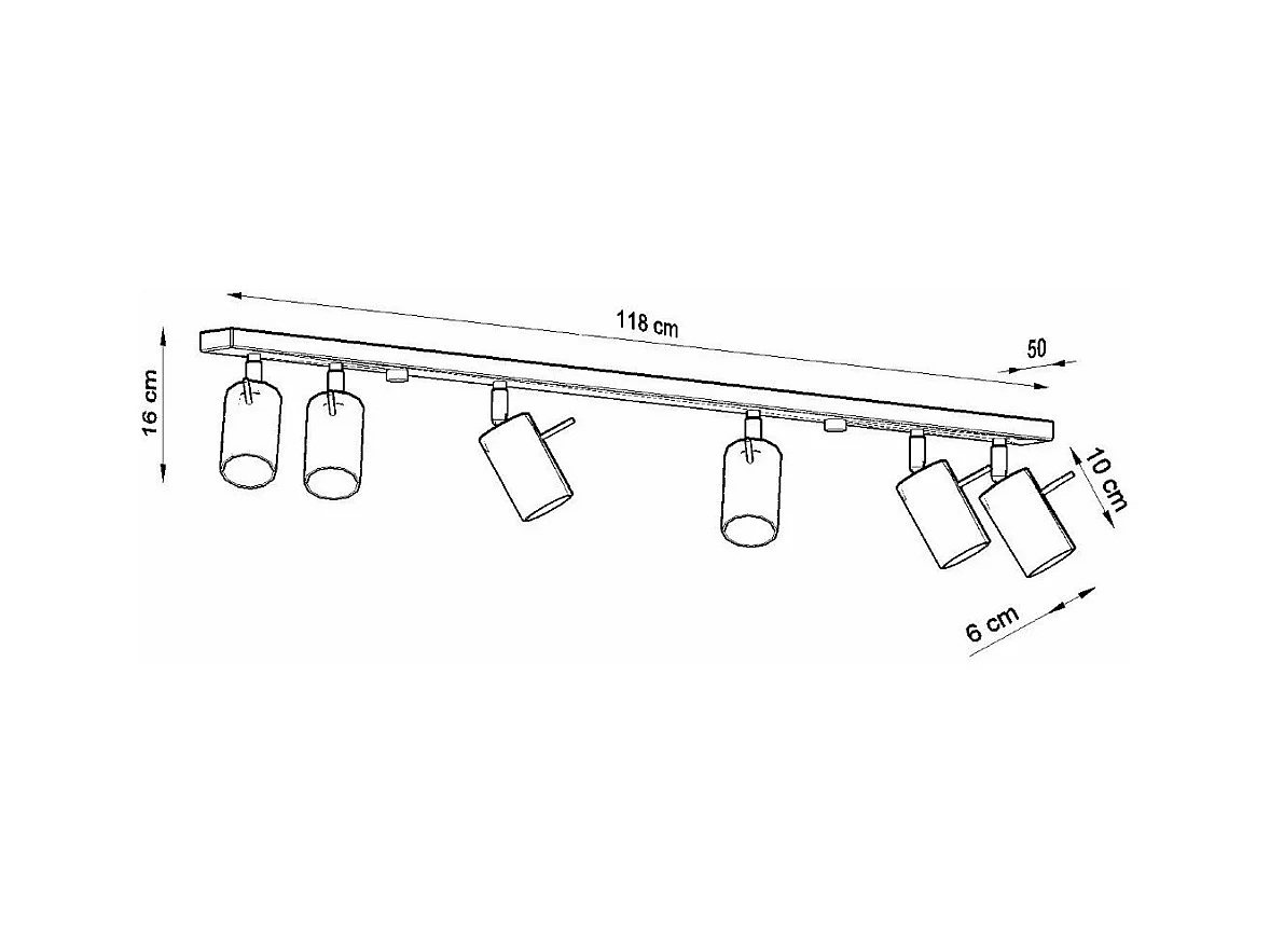 Plafonnier Lysandra 6L noir