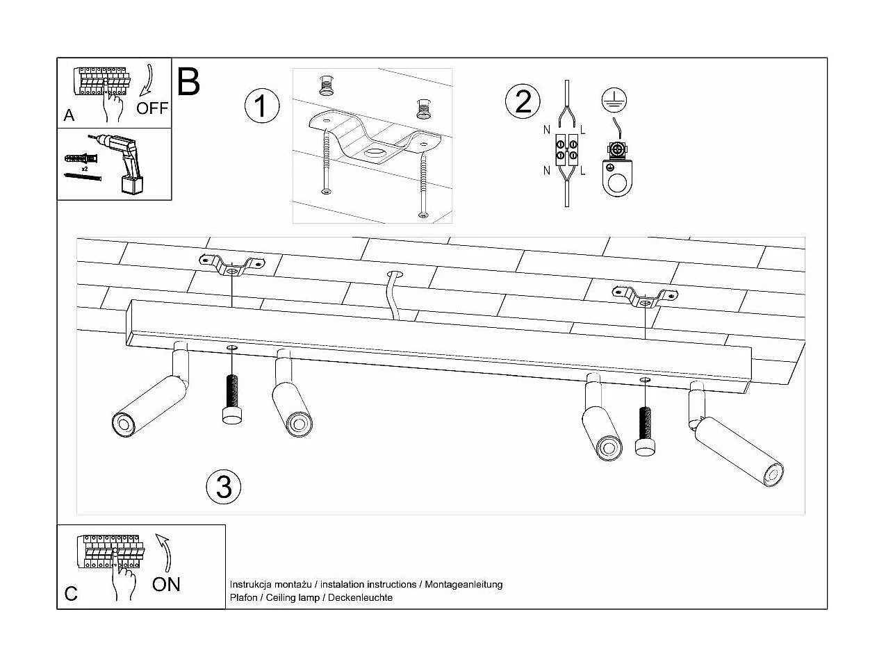 Plafonnier EventHorizon 4 blanc