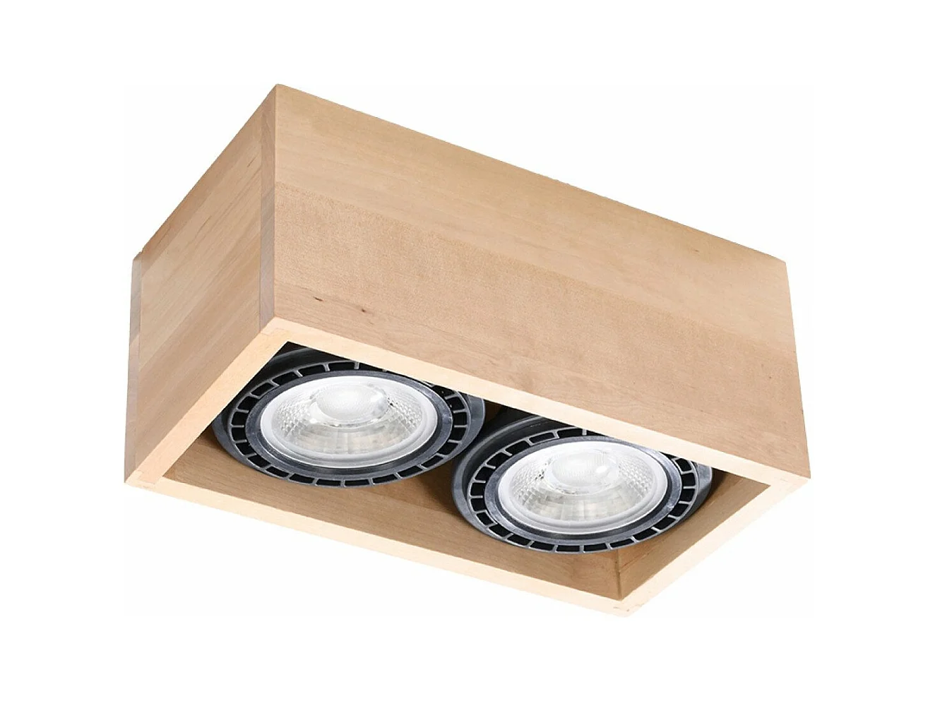 Plafonnier Quatron 2 bois naturel