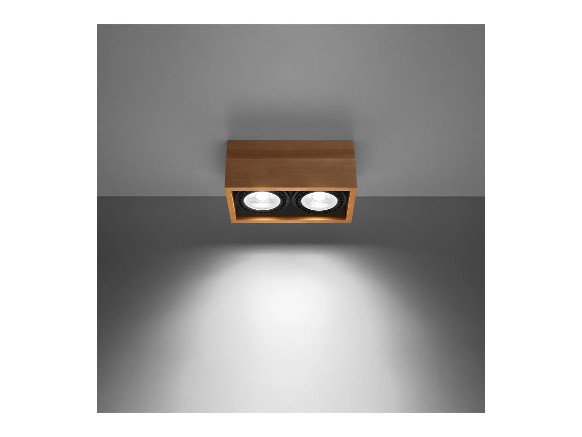 Plafonnier Quatron 2 bois naturel