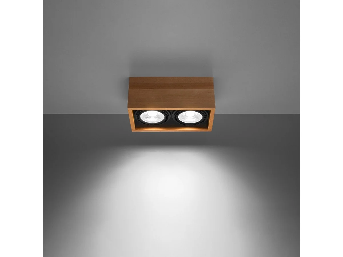 Plafonnier Quatron 2 bois naturel