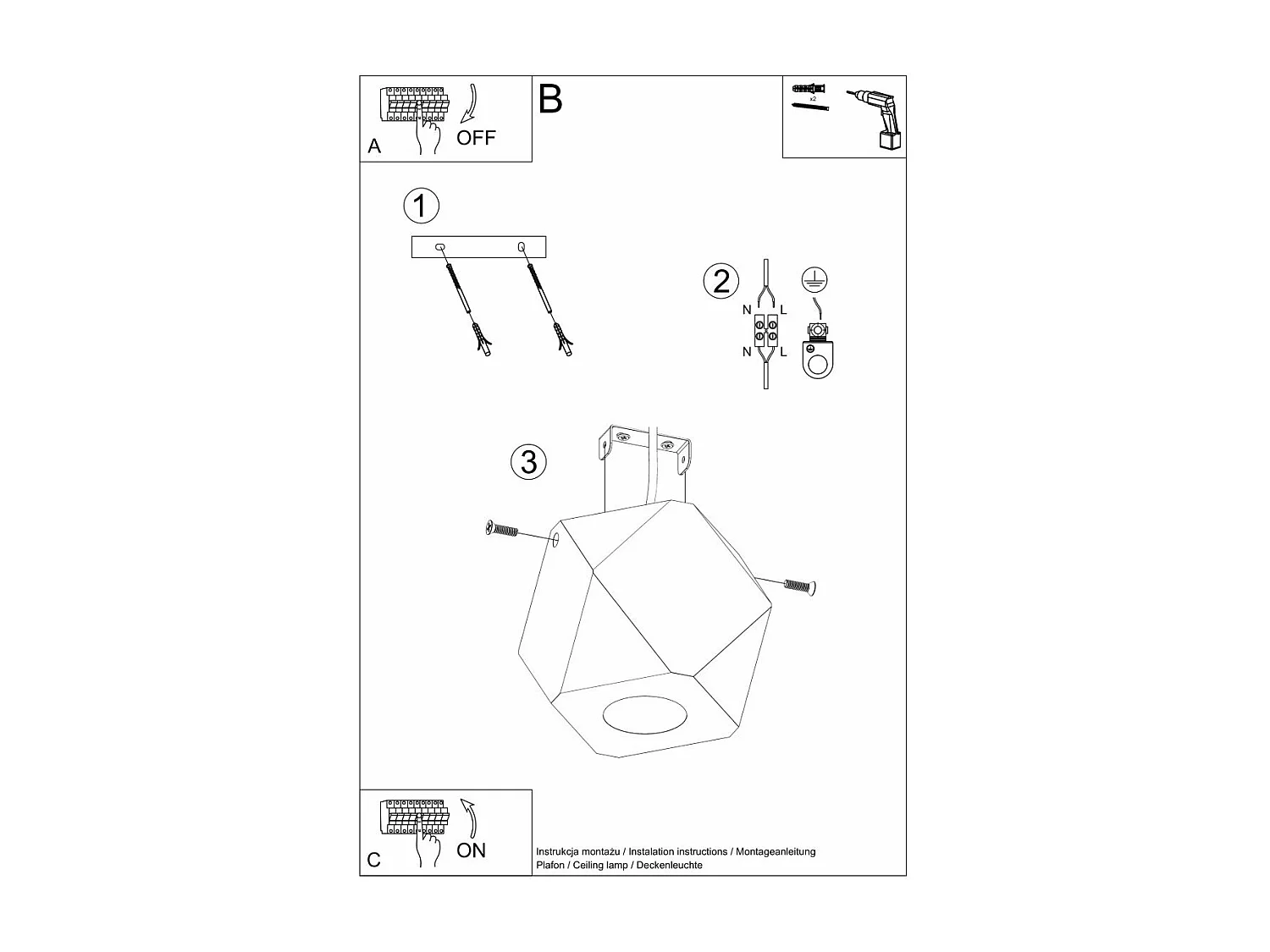 Plafonnier Taina 1 bois naturel