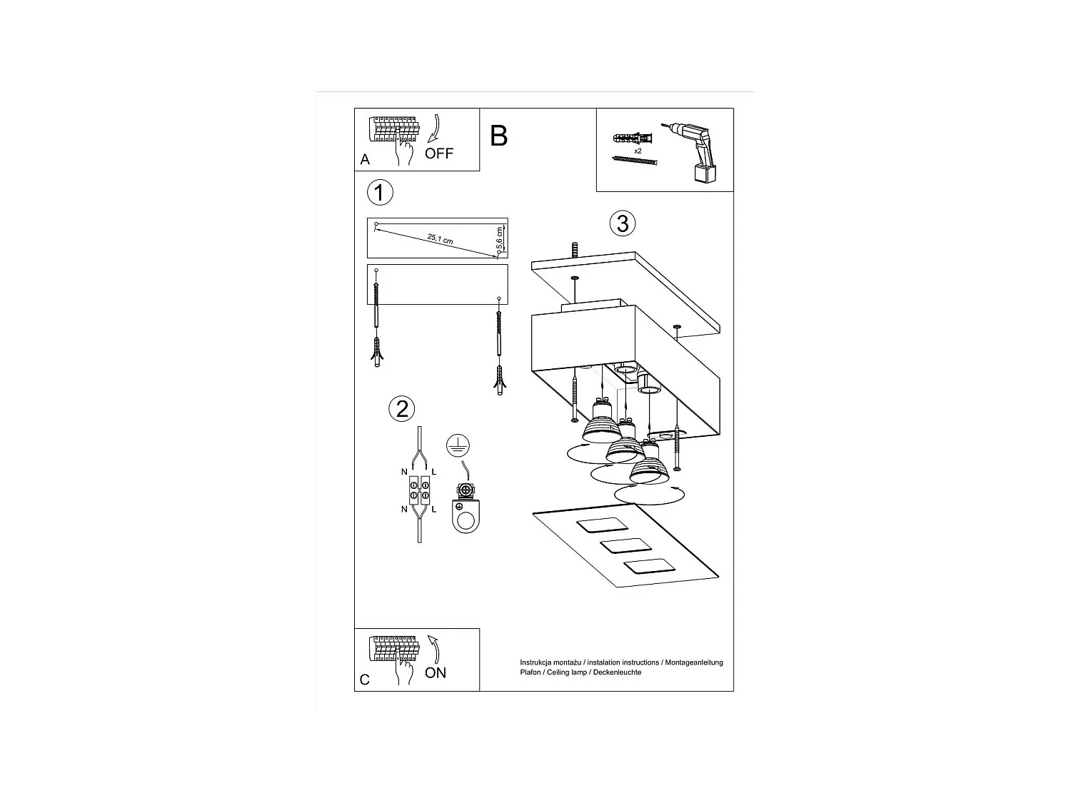 Plafonnier Monoceros 3 blanc