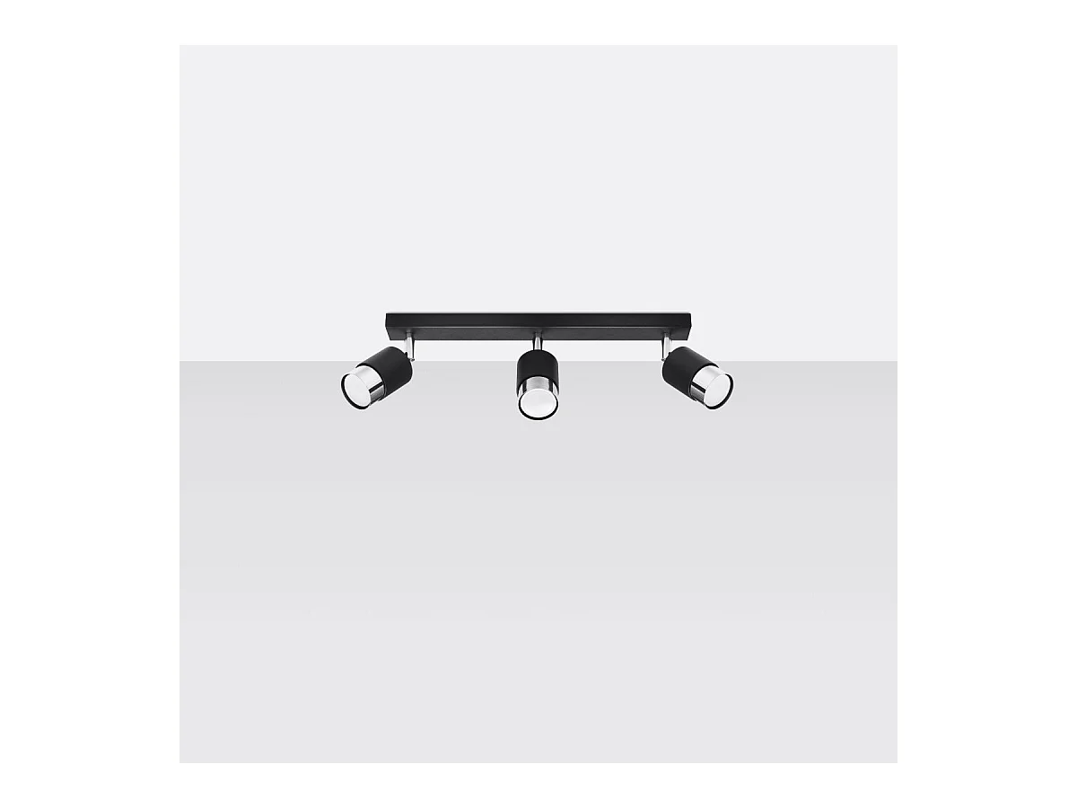 Plafonnier Nereus 3 noir-chrome