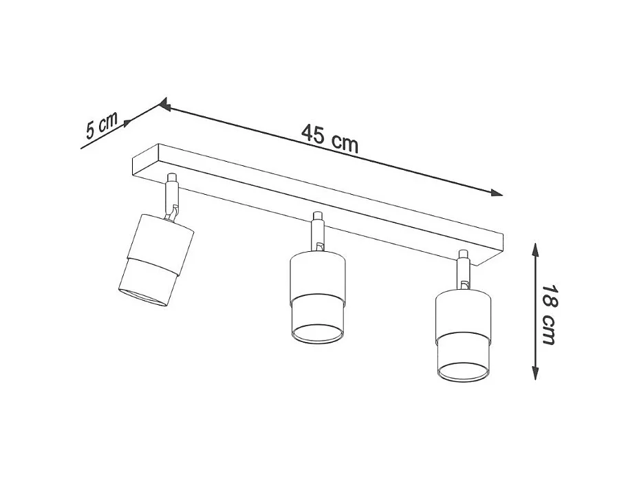 Plafonnier Nereus 3 noir-chrome