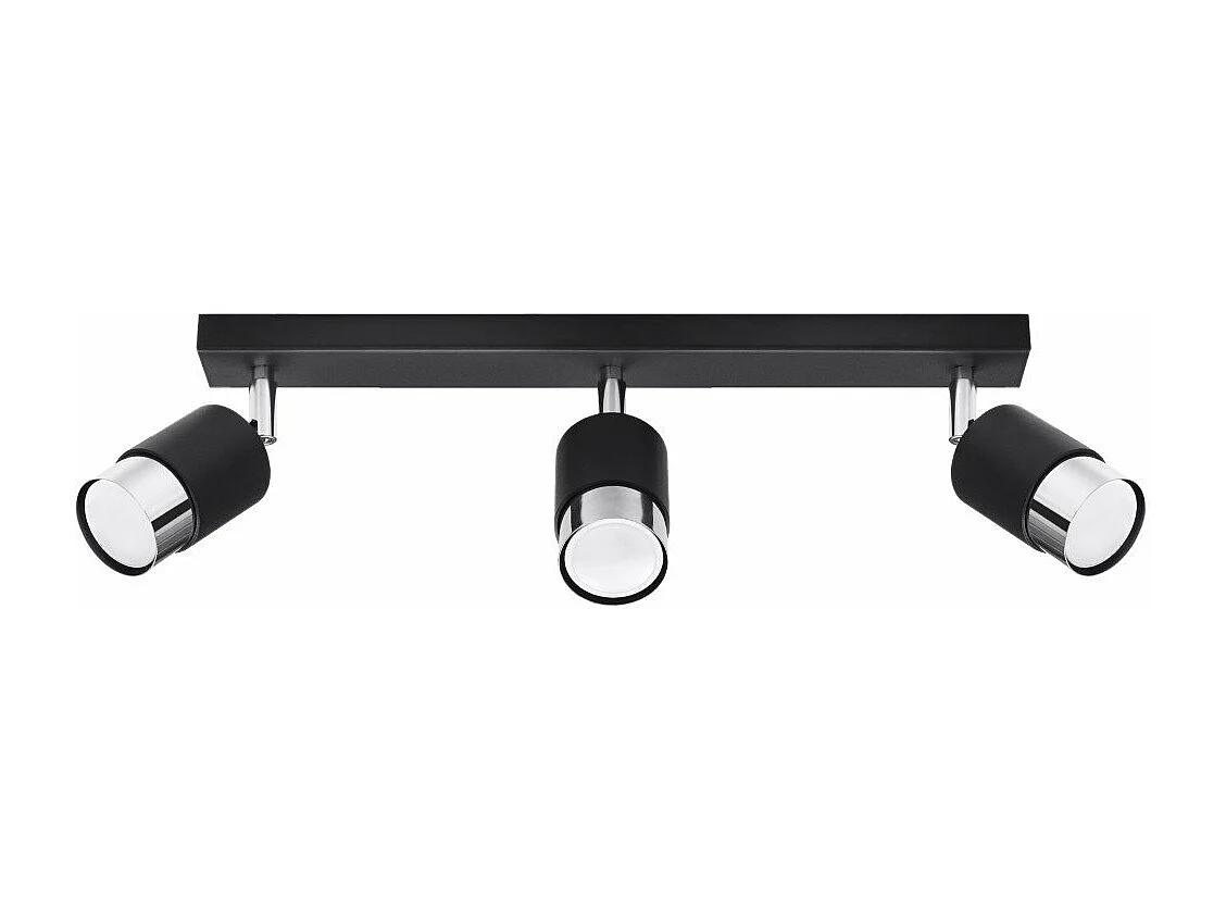 Plafonnier Nereus 3 noir-chrome