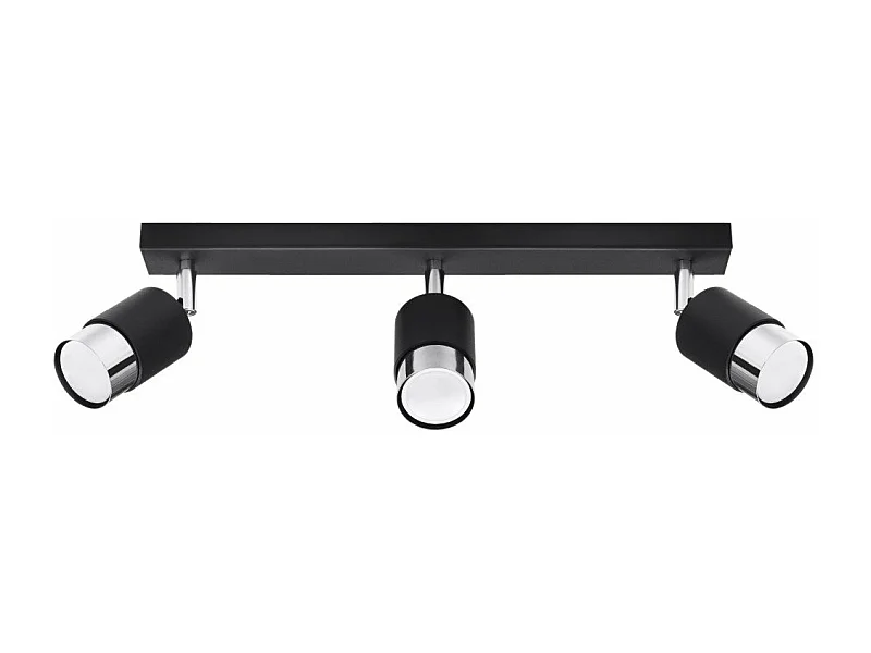 Plafonnier Nereus 3 noir-chrome