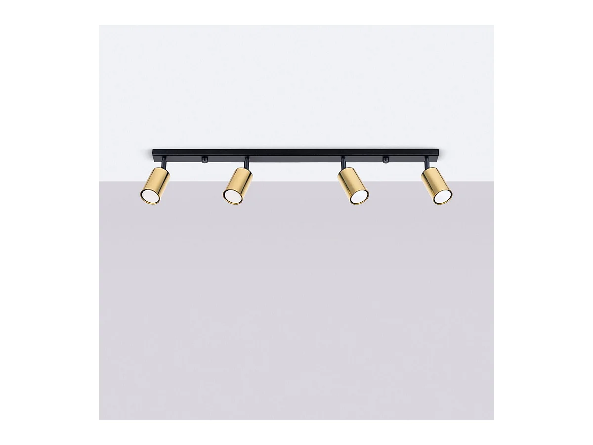 Plafonnier Vespera 4L noir-doré