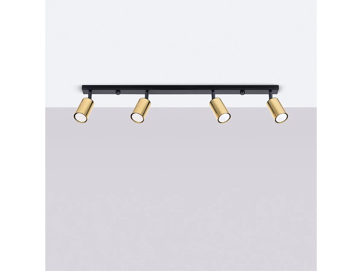 Plafonnier Vespera 4L noir-doré