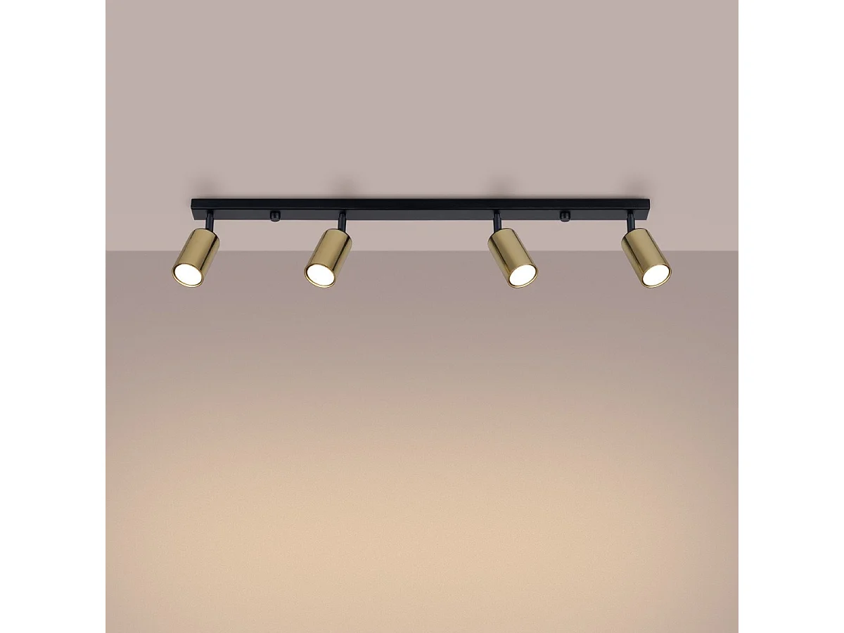 Plafonnier Vespera 4L noir-doré