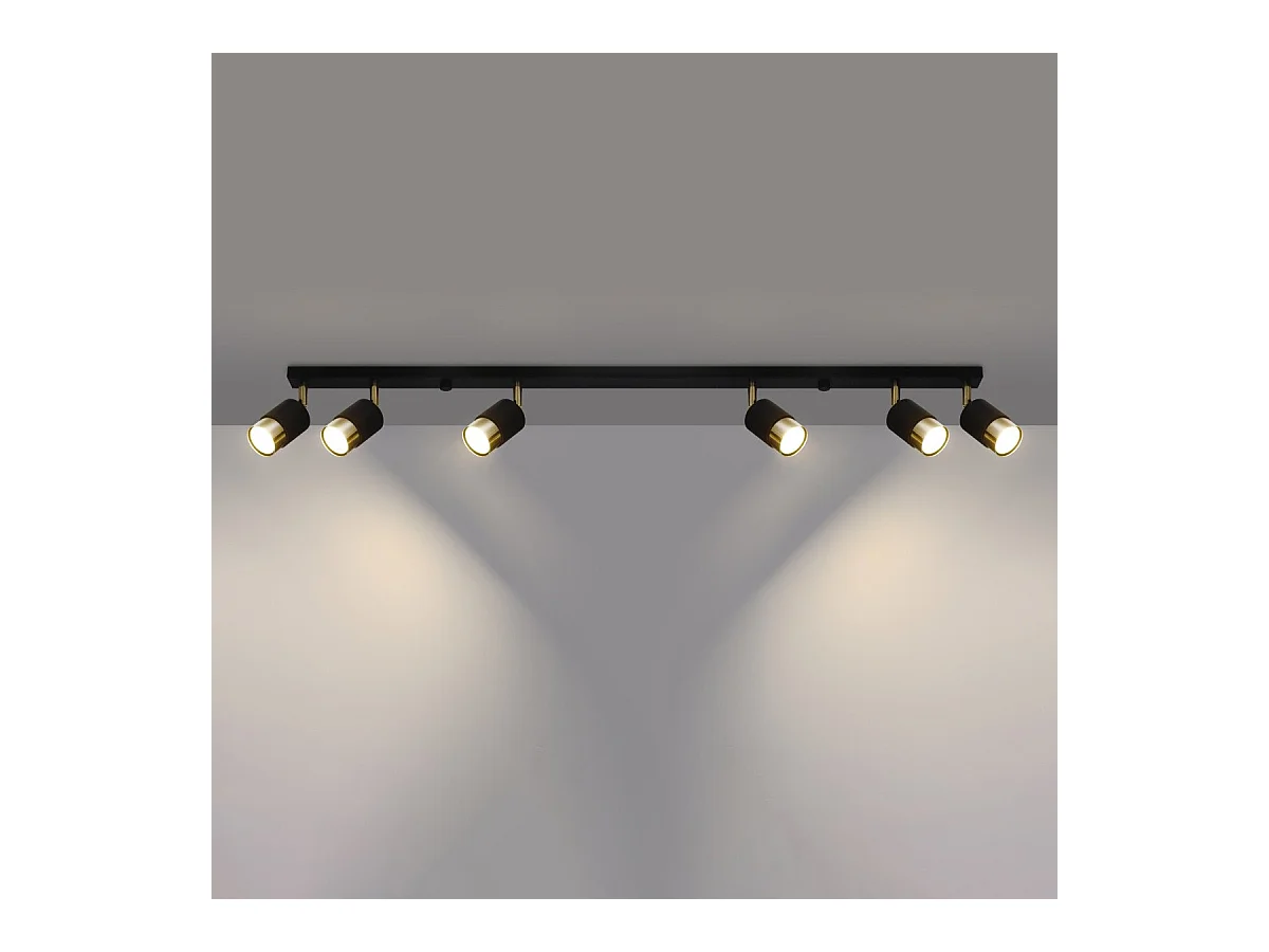 Plafonnier Nereus 6 noir-doré