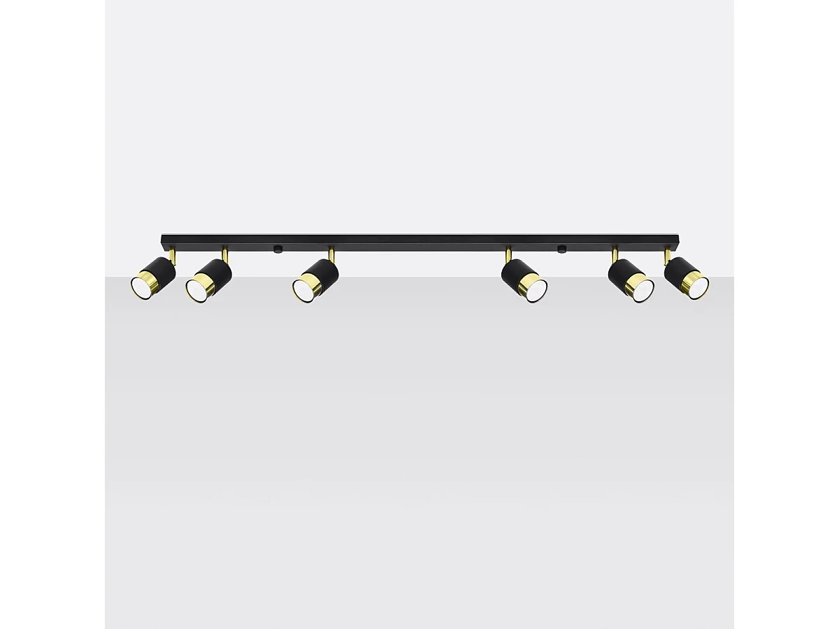 Plafonnier Nereus 6 noir-doré