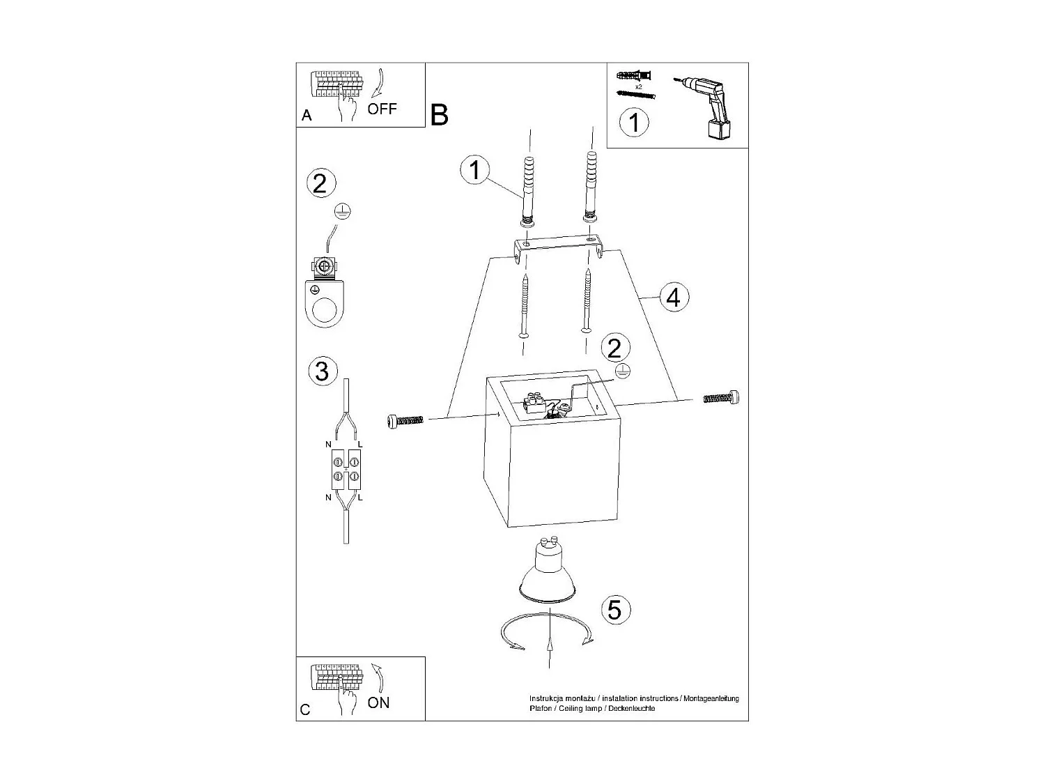 Plafonnier Quasar en bois naturel