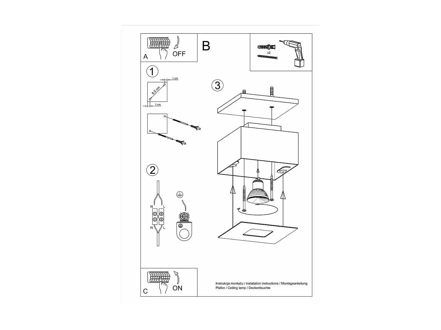 Plafonnier Monoceros 1 blanc