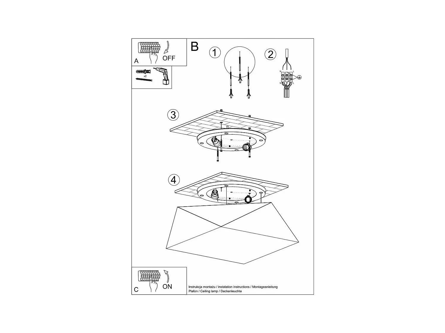 Plafonnier Hexastar 35 blanc