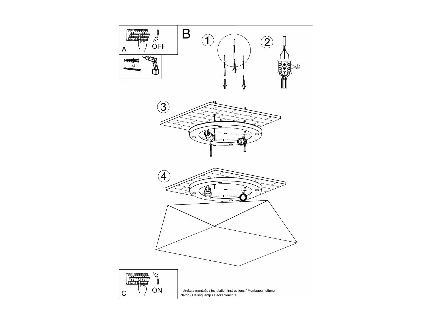Plafonnier Hexastar 35 blanc