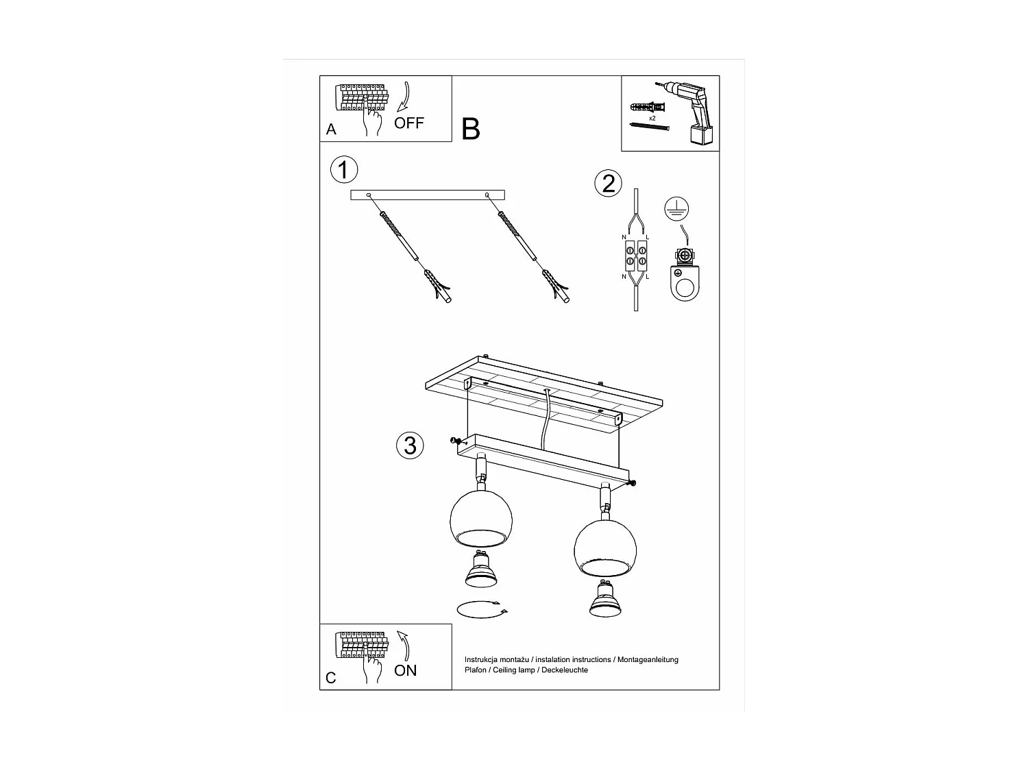 Plafonnier Oculus 2 blanc