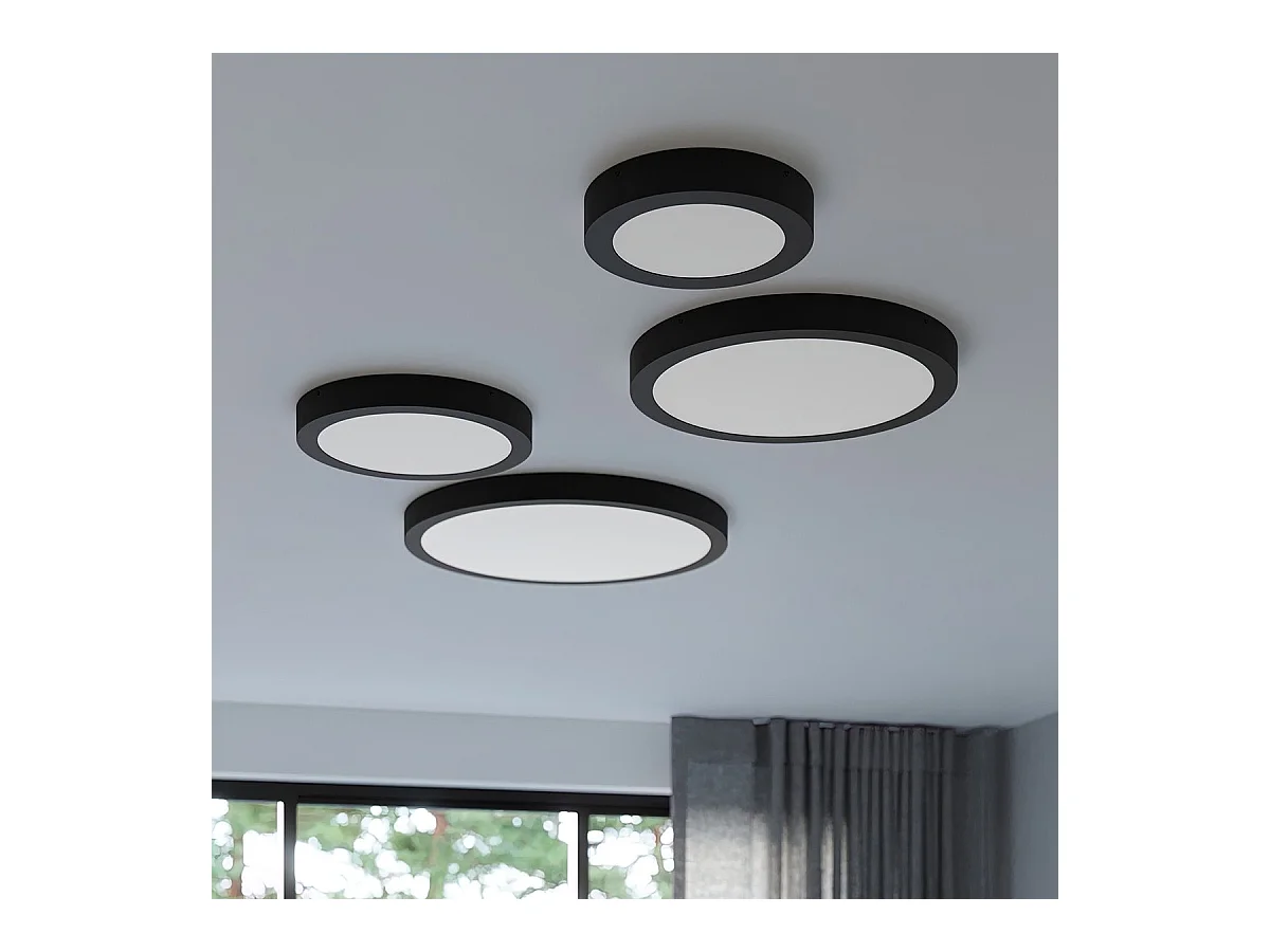 Plafonnier OnyxStar 40 noir LED 3000K