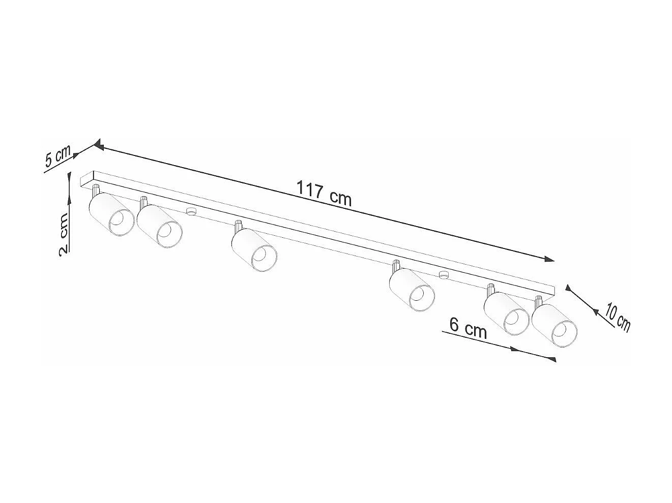 Plafonnier Vespera 6L noir-cooper