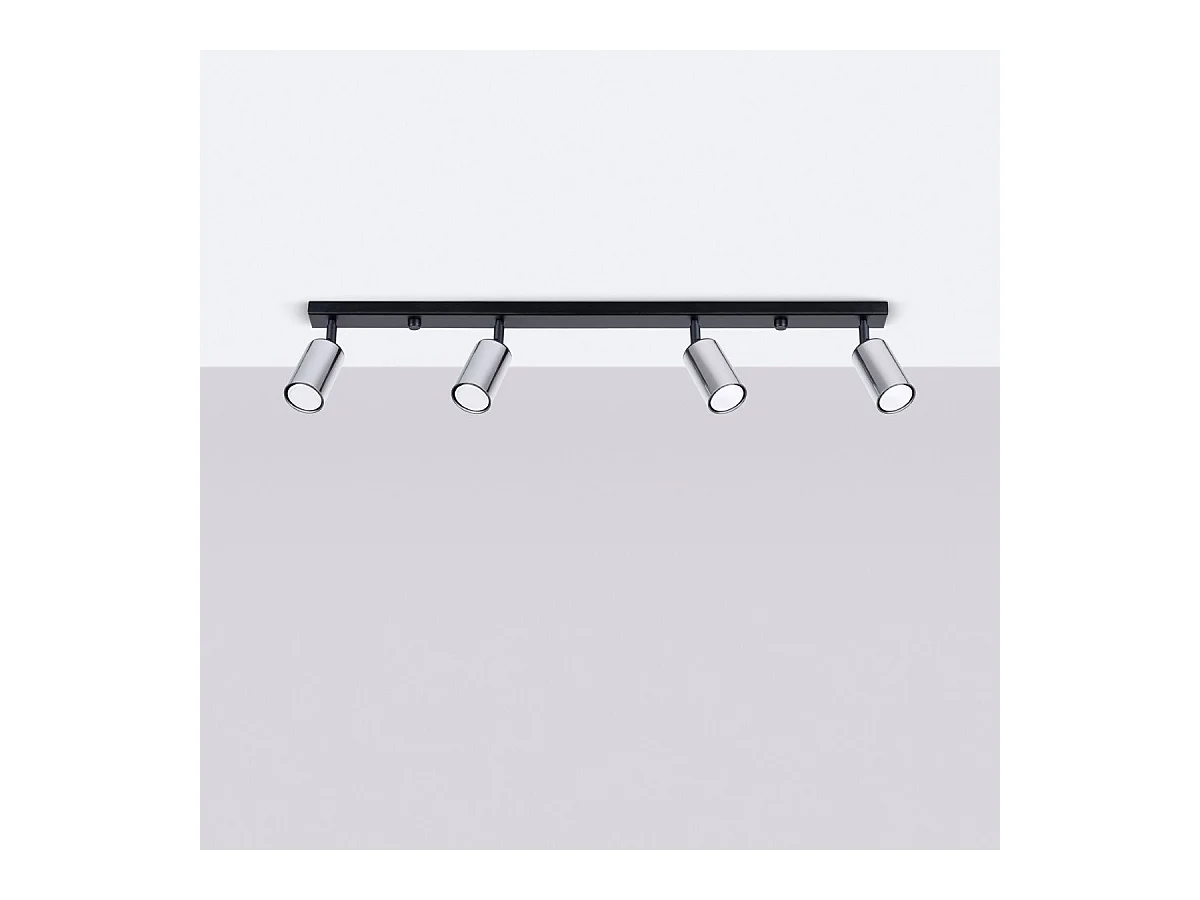Plafonnier Vespera 4L noir-chrome