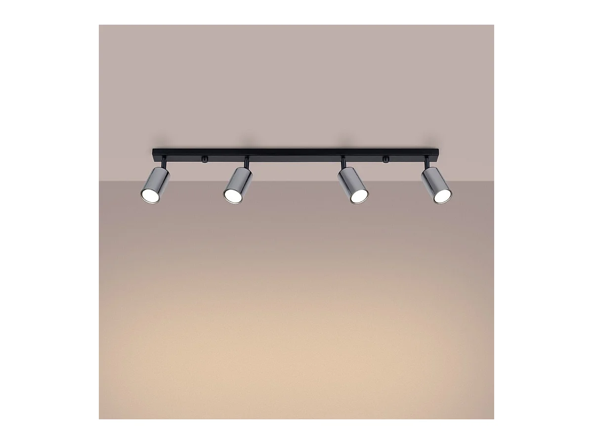 Plafonnier Vespera 4L noir-chrome