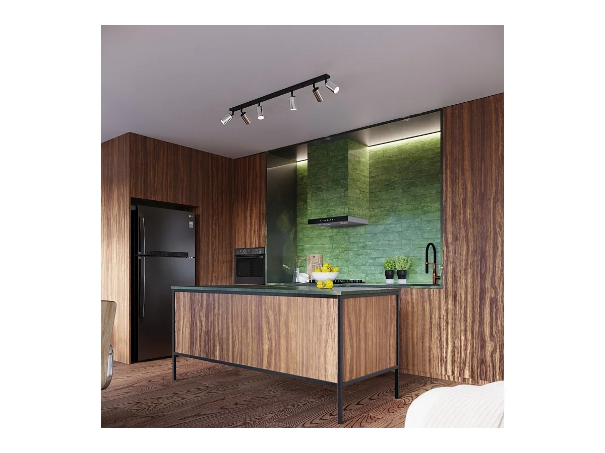 Plafonnier Vespera 4L noir-chrome