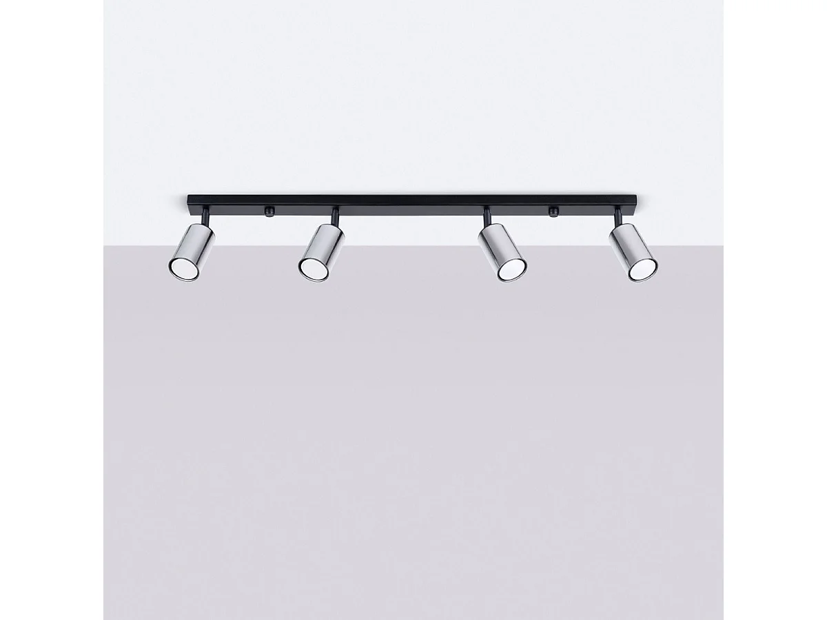 Plafonnier Vespera 4L noir-chrome