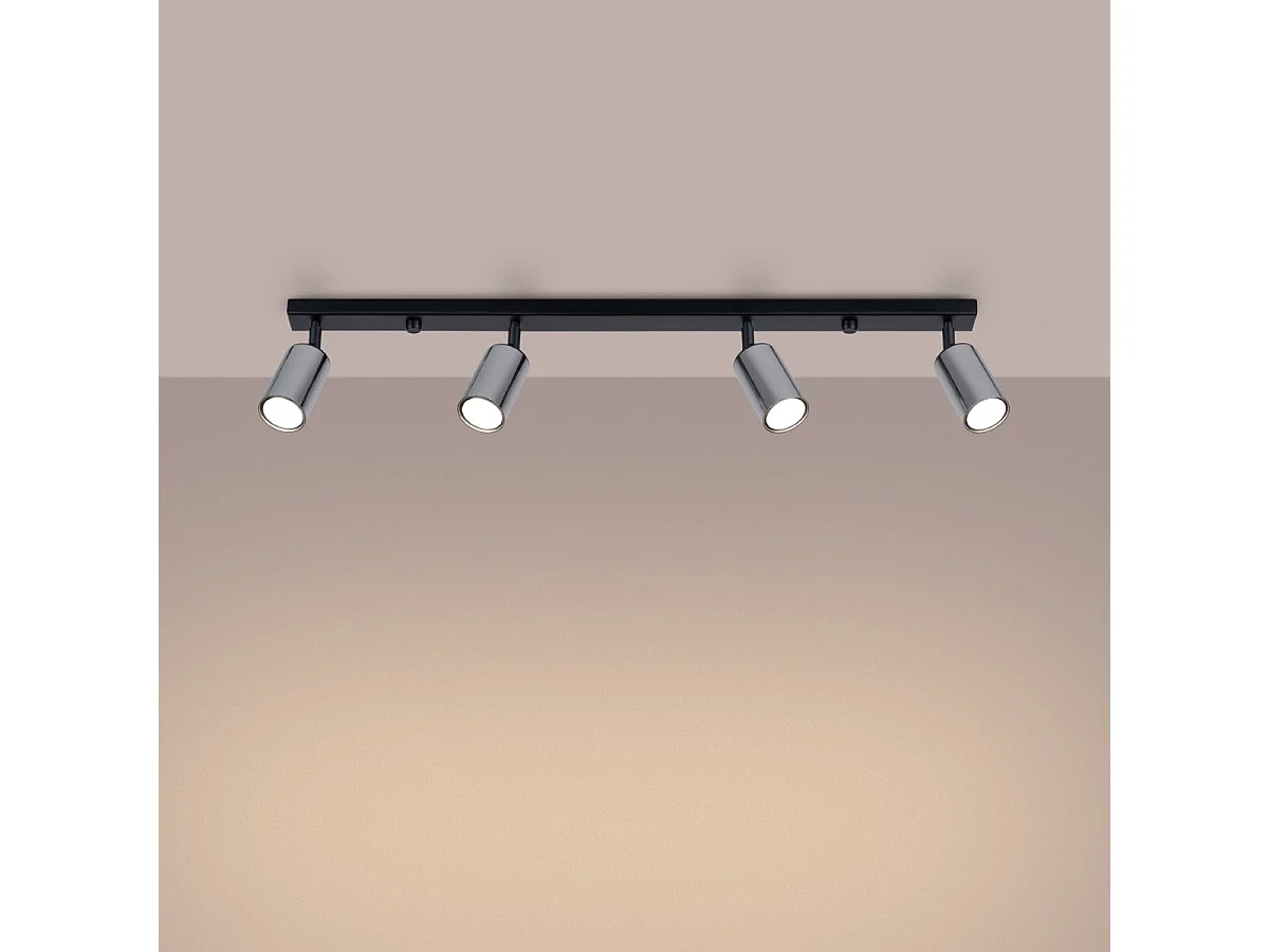 Plafonnier Vespera 4L noir-chrome