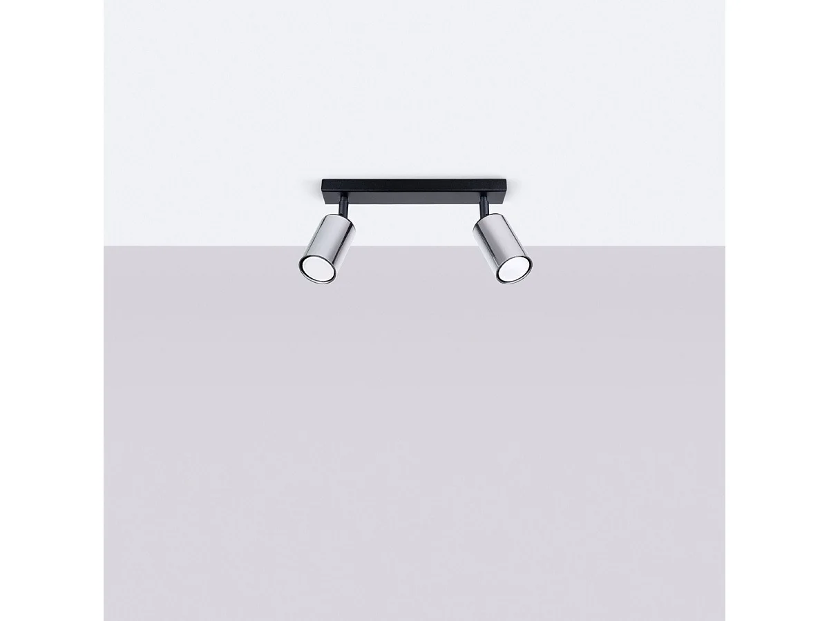 Plafonnier Vespera 2 noir-chrome