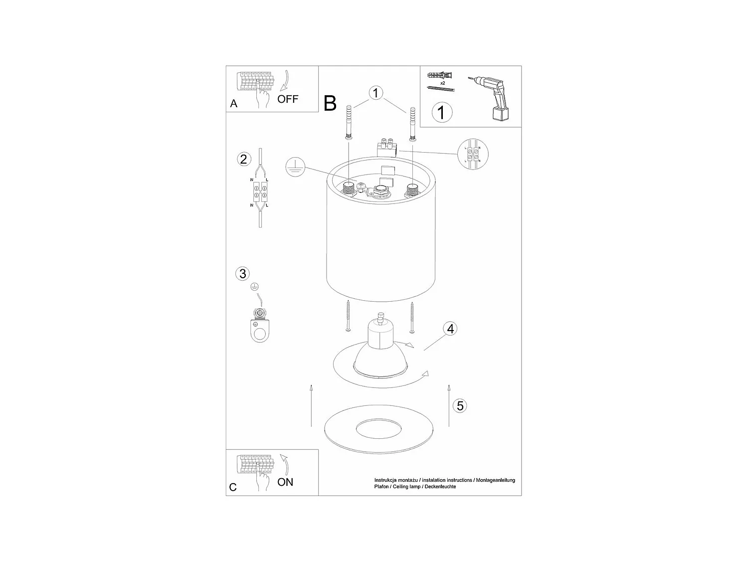 Plafonnier Superion blanc