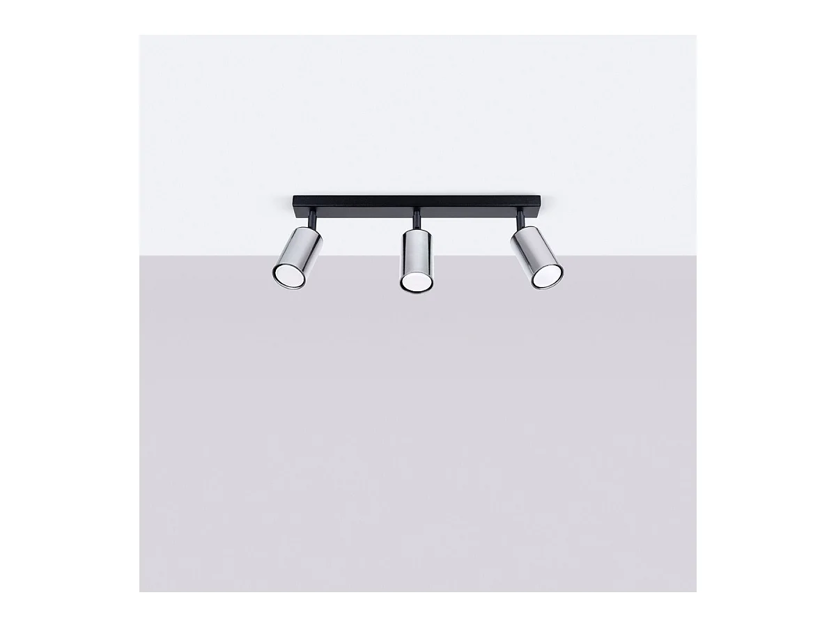 Plafonnier Vespera 3 noir-chrome