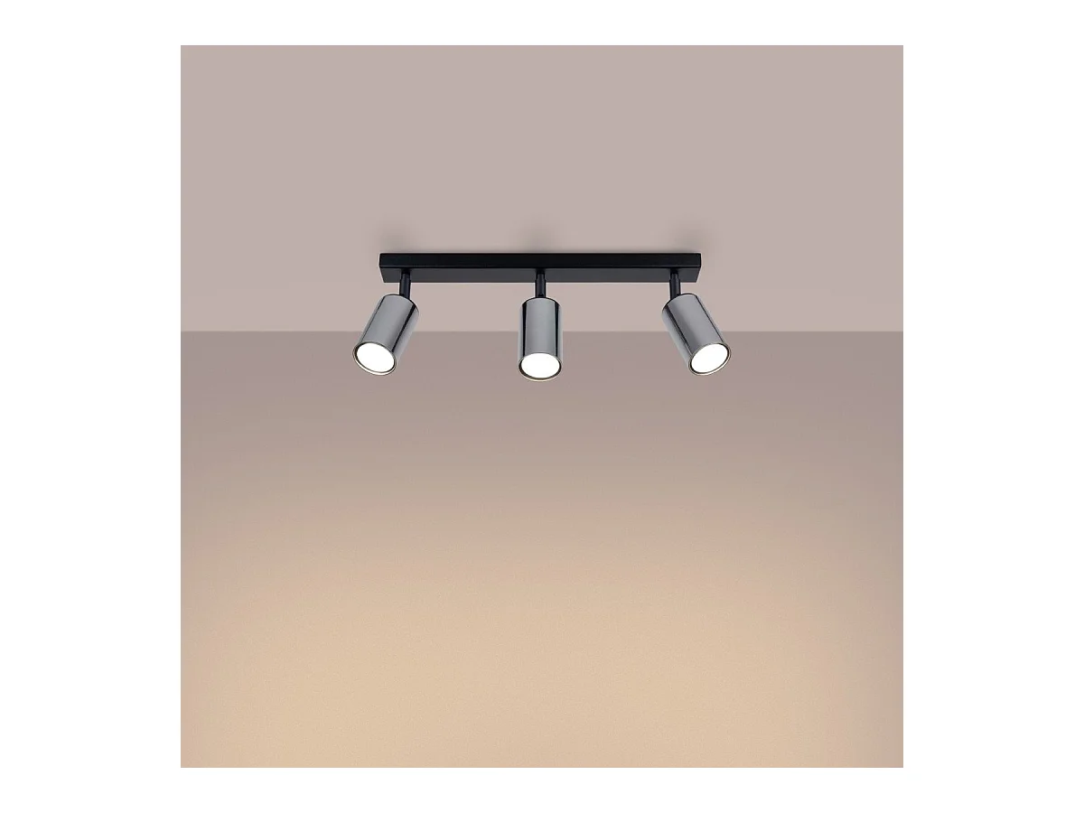 Plafonnier Vespera 3 noir-chrome