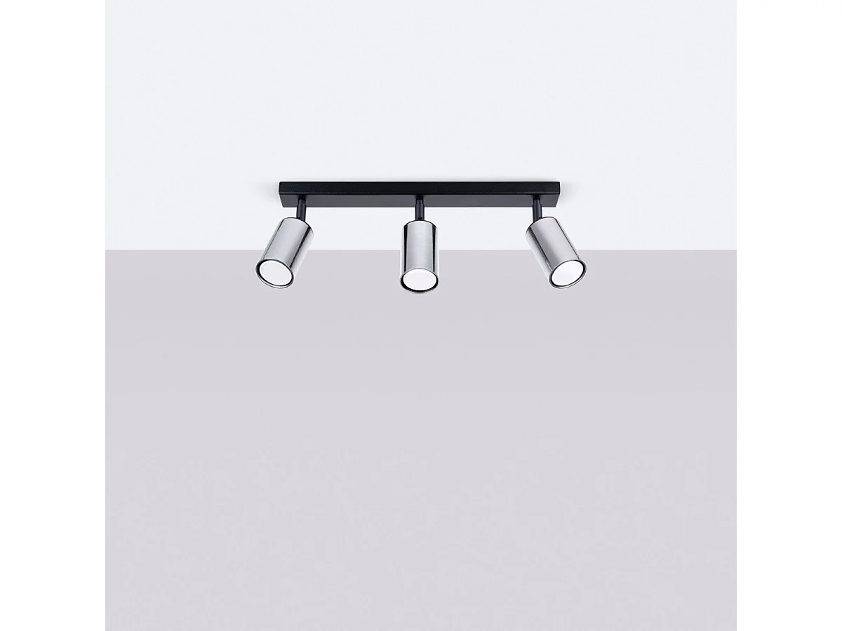 Plafonnier Vespera 3 noir-chrome