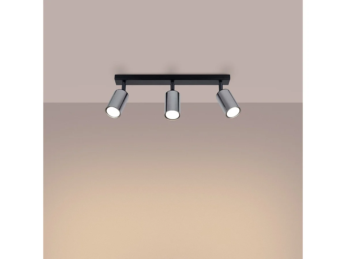 Plafonnier Vespera 3 noir-chrome