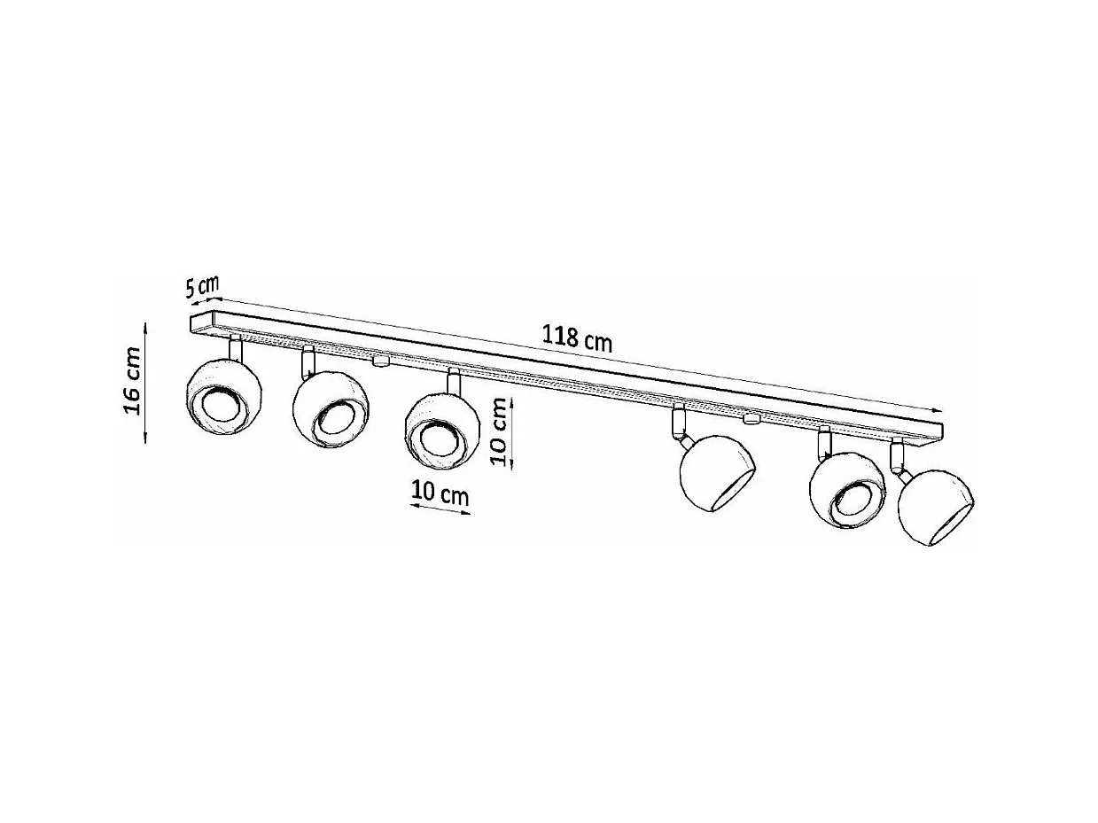 Plafonnier Oculus 6L noir