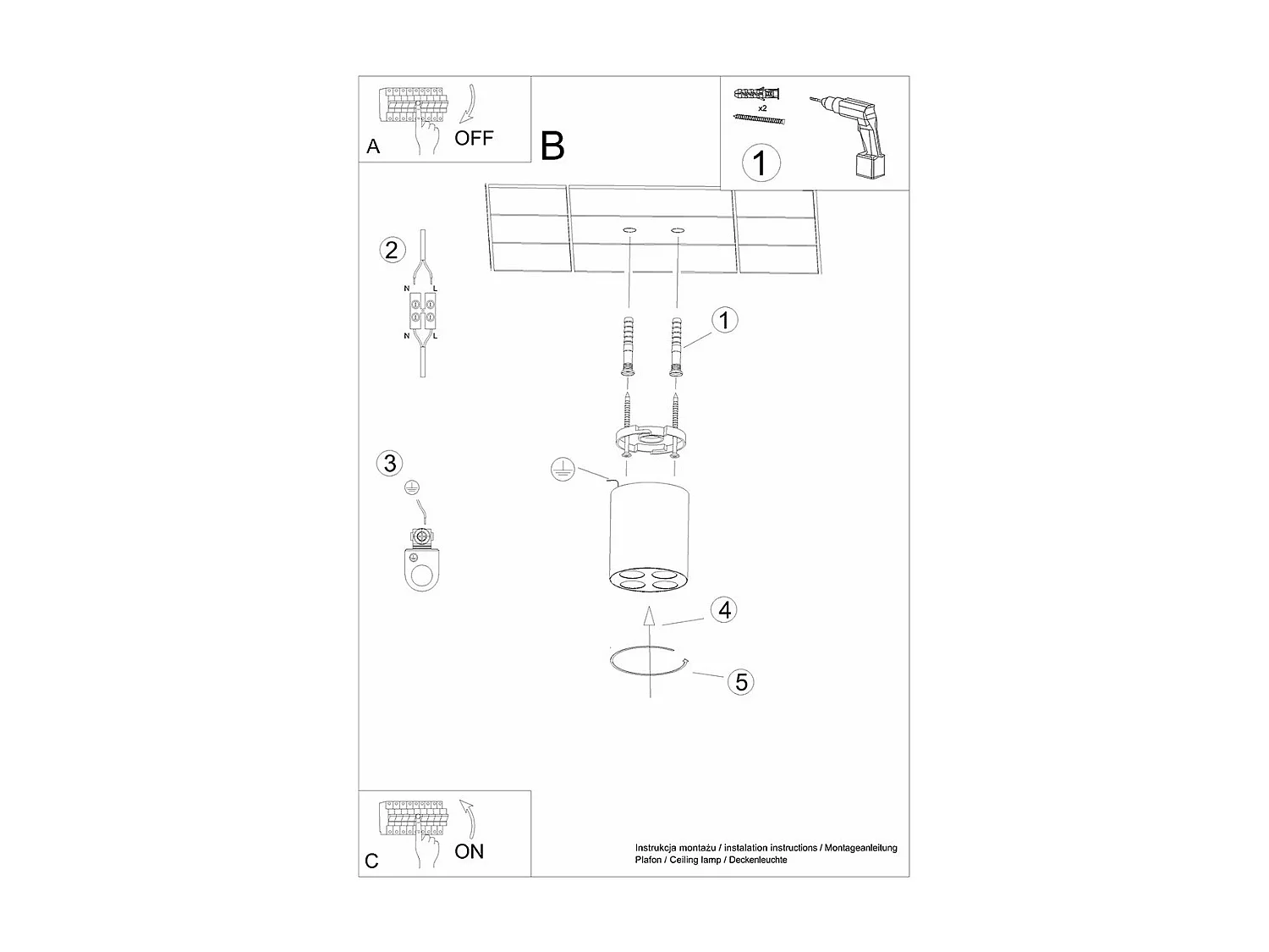 Plafonnier Auberon blanc LED