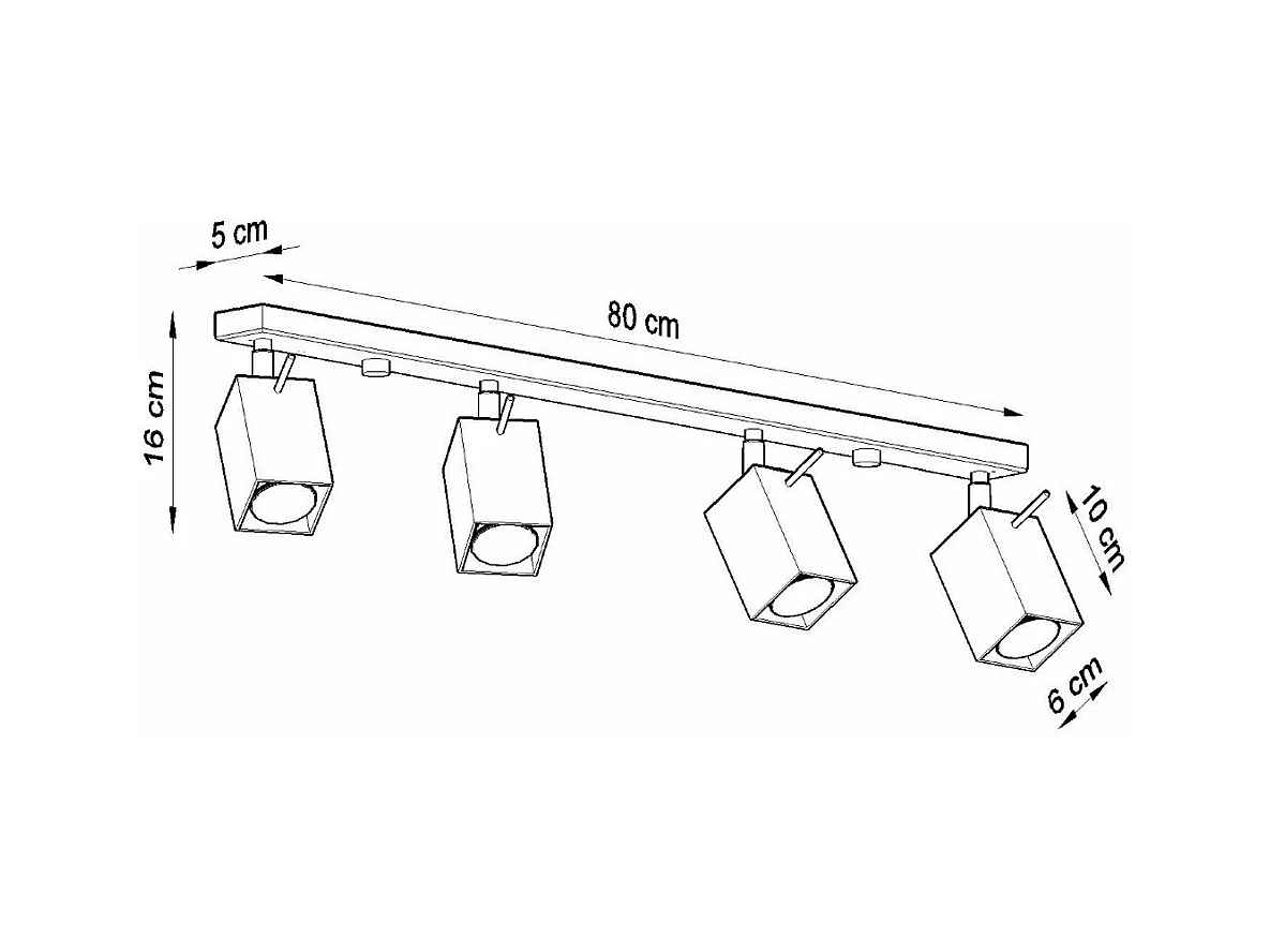 Plafonnier Radiara 4L noir