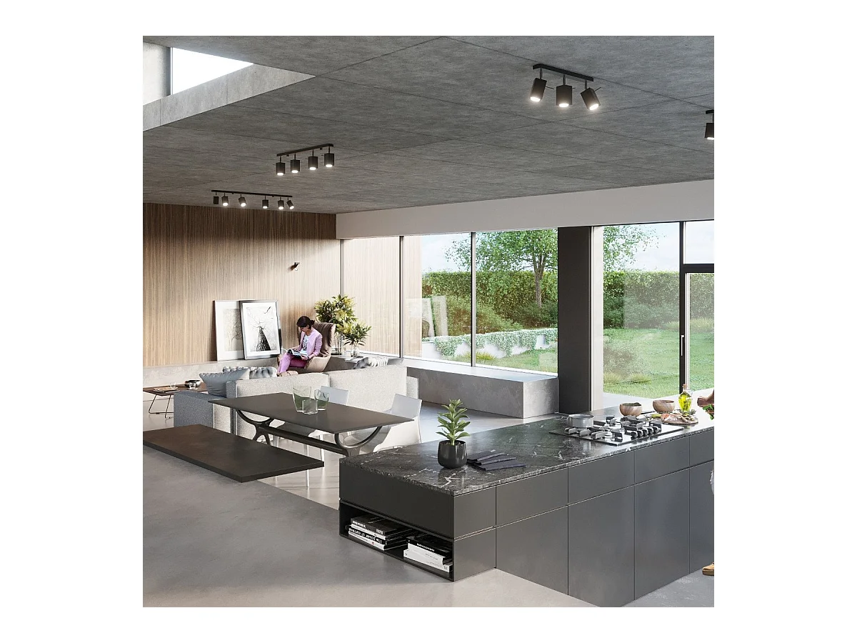 Plafonnier Radiara 4L noir