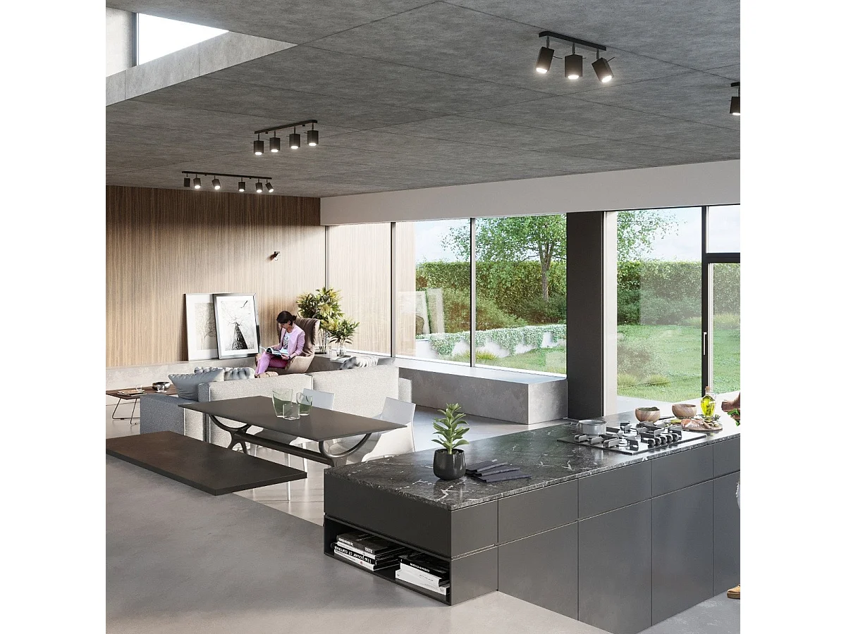 Plafonnier Radiara 4L noir