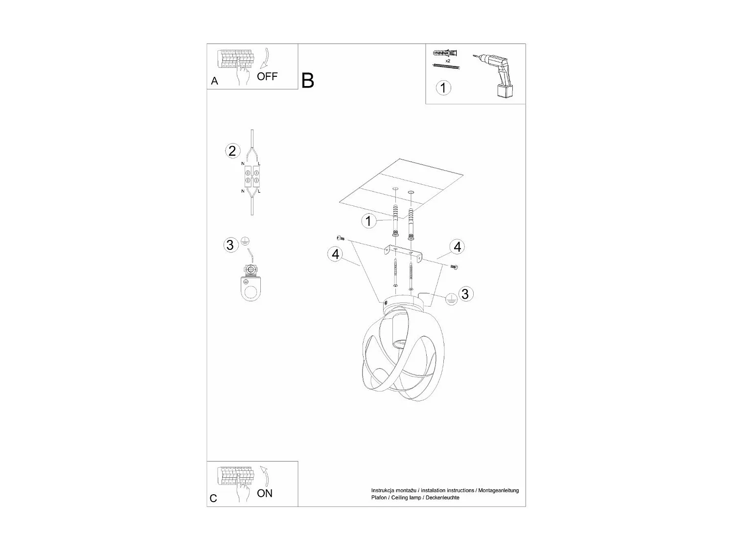 Plafonnier Alden blanc