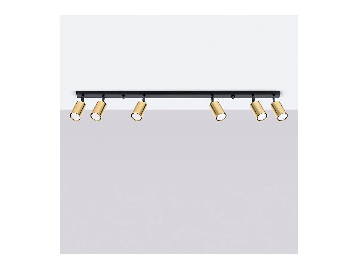 Plafonnier Vespera 6L noir-doré