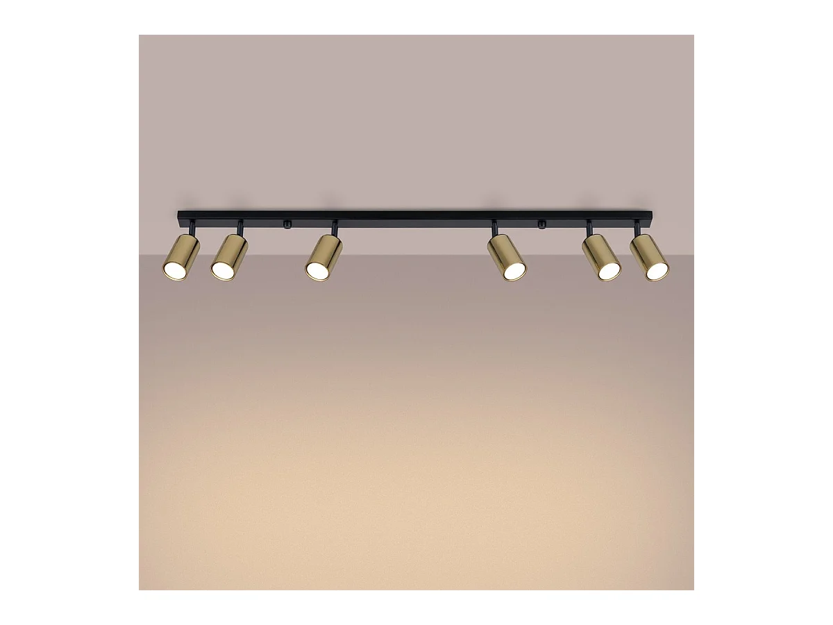 Plafonnier Vespera 6L noir-doré