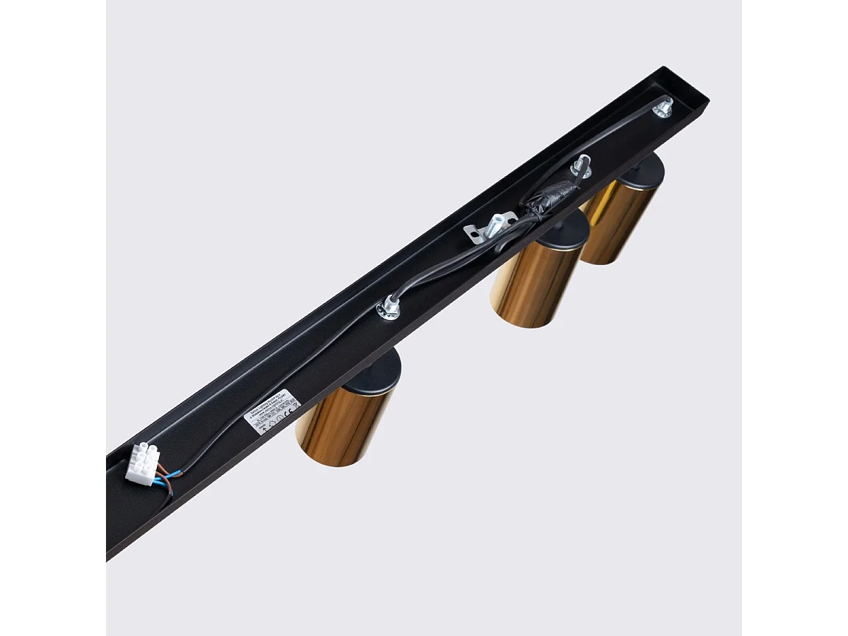 Plafonnier Vespera 6L noir-doré