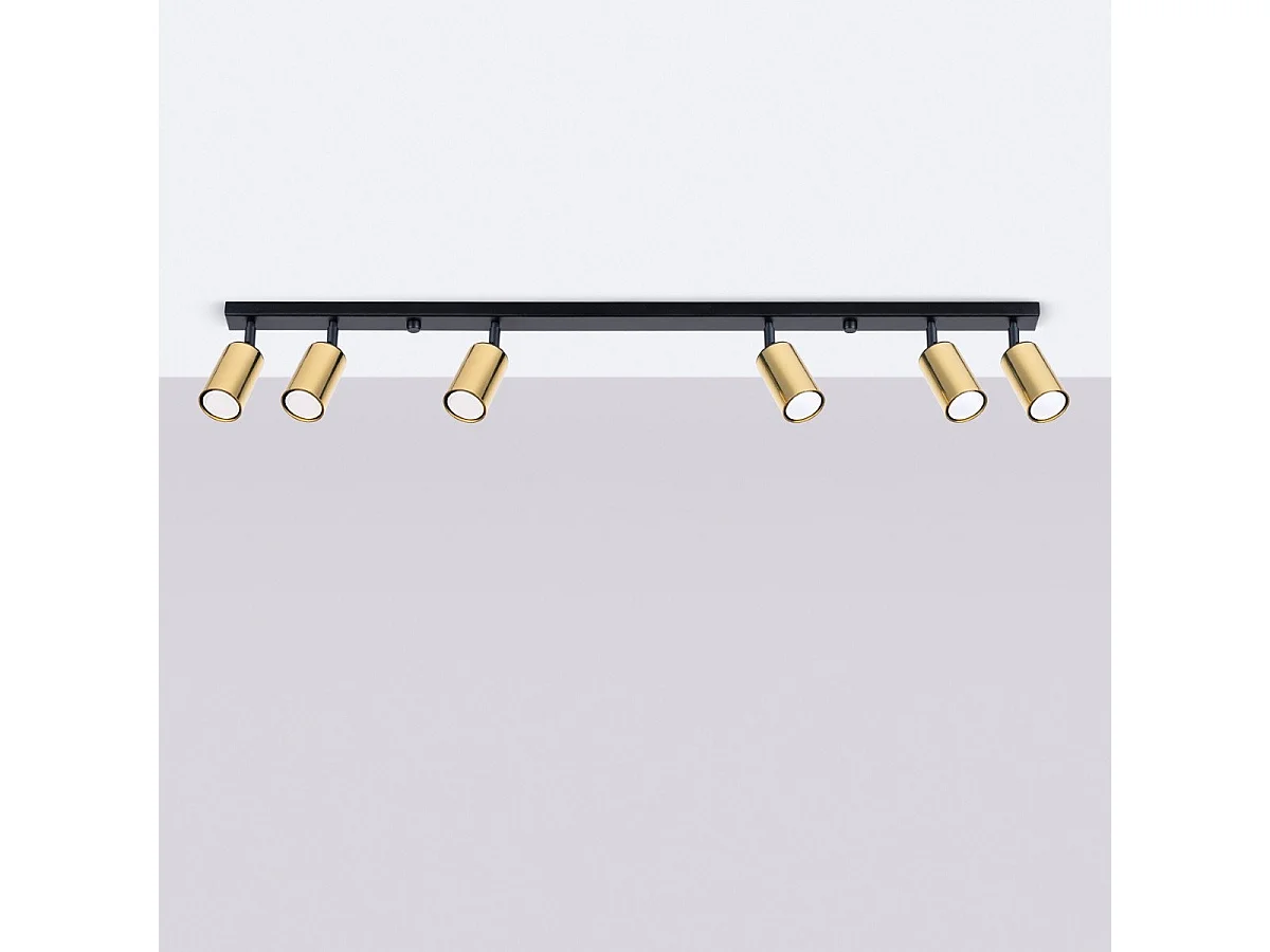 Plafonnier Vespera 6L noir-doré